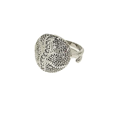 Rebecca Anello Circle Gioielli Open in Bronzo Bagnato in Oro Bianco