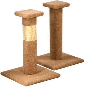 Pacific Pets Capped Scratching Post : Color Speckled Sand : Pole Covering Carpet : Size 25 INCHES