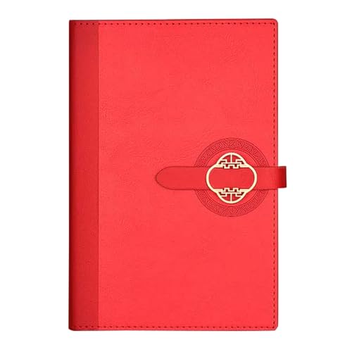 A5 ���U�[�m�[�g�u�b�N�A�r�W�l�X�I�t�B�X�~�j�}���X�g�f�U�C���A224�y�[�W�A100g�x�[�W�����A�G���{�X�t�b�N�A�傫�ȃ|�P�b�g �m��m�E������(Red)