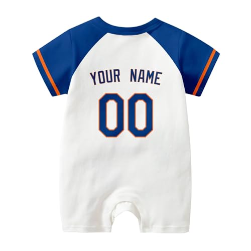 Image of KREDE Baby Clothes Unisex Bodysuit White Custom Name Number for Baby Boys
