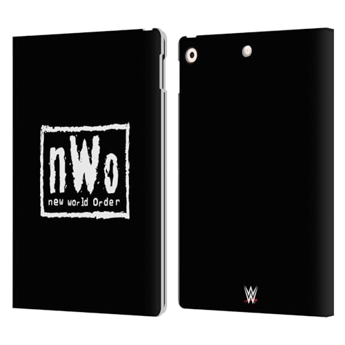 Étui portefeuille iPad 10.2 WWE New World Order Head Case Designs en cuir noir et blanc