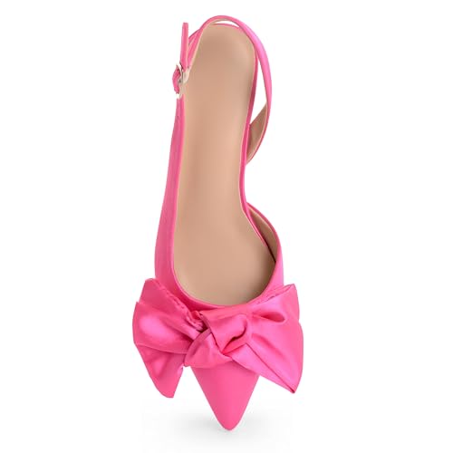 Kitten Heels for Women Closed Toe Bow Heels Shoes Pointed Toe Sling back Bow Heels4