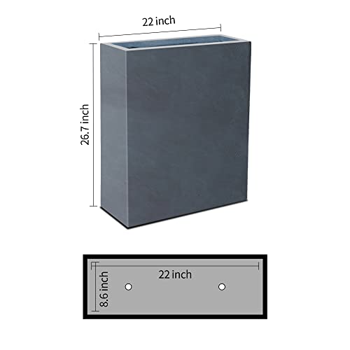 Kante Rf0111A-C60121 Lightweight Concrete Modern Long & High Rectangle Planter, Charcoal #TOP1