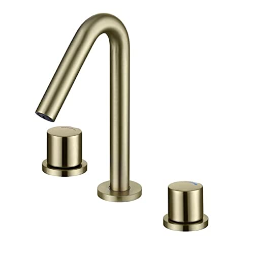 Mitigeur de lavabo à trois trous robinet d'évier noir mat 8 pouces en laiton robuste