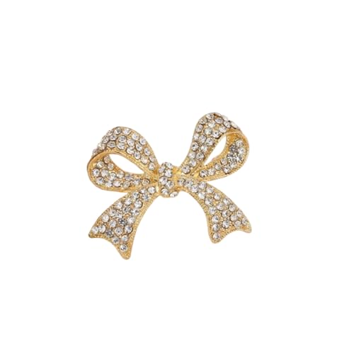 Image of Rhinestone Crystal Bow Brooch Pin for Women Dainty Elegant Bow Lapel Pin Party Engagement Wedding Jewelry Gift