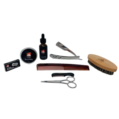 G.B.S Beard Grooming Set Includes Beard Oil, Beard Balm, 3