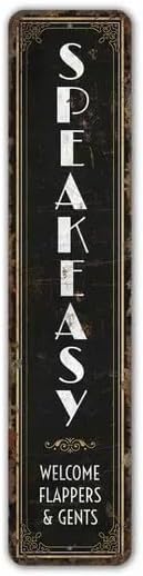 Speakeasy Metal Sign, Vintage Bar Design, 4x16 inch, Home Bar Decor, Premium Rustic Quality