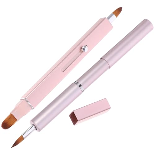 SOESFOUFU Pincel de Labios Doble Retráctil para Mujer, 2 Piezas, Nylon Suave, Portátil y Compacto, Aplicador de Maquillaje para Labial y Brillo, Herramienta Esencial de Belleza