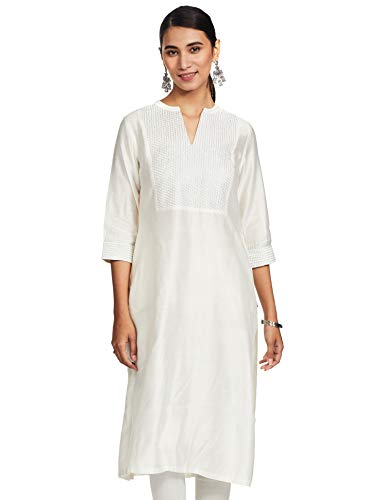 Image of BIBA Women Nylon Viscose Regular Fit Straight Yarndyed Kurta