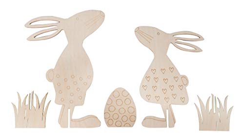 Rayher Wood mot.Easter Friends w.Egg,FSCMixCred, Natural, 19,5x27,5cm