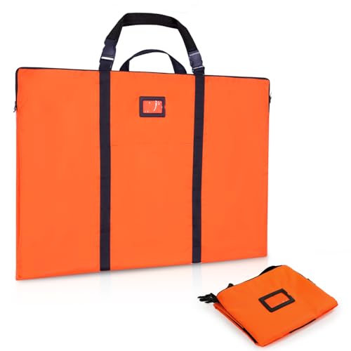 GNEGNI LIFE Künstler Portfolio Tasche A1, 61 x 91,4 cm Zeichenmappe mit Schulter und Tragegriff, wasserdichte Malmappen für Kunstwerke, Skizzen, Zeichnungen, Gemälde, Poster, Fotografie (Orange)