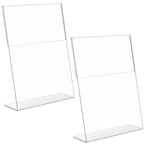 Image of Shuban Acrylic Sign Holder L Shape Double Sided Portrait Style Menu Ad Frame Display Stand (L- Shape 05 x 07 Inch-(2Pcs))