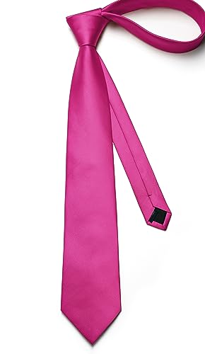 Image of Enlision Mens Ties Solid Color Satin Necktie Ties for men Handkerchief Cufflinks Pocket Squares for Wedding