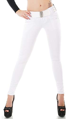 Trendstylez Damen Slim Fit Stretch Skinny Basic Jeans weiß ZB316-7 Größe M Cover
