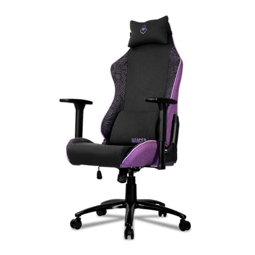 Cadeira Gamer Mancer Tyr C, Espuma Moldada, Braco 3D, Tecido, Preto e Roxo, MCR-TRC-FB