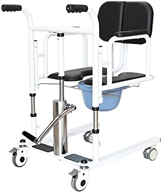 FOGLO Hydraulic Transfer Wheelchair for Home Use,Shower Wheelchair, Patient Lift Transfer Chair with 180° Split Seat, Toilet Lift Seats Bedside Commode with Potty, 330 Lbs ​Weight Capacity.