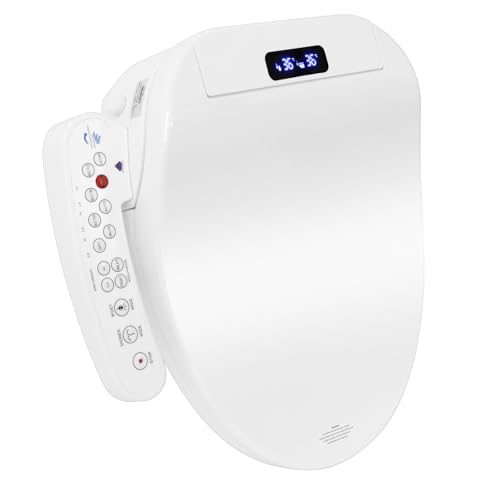 YOURLITE Smart Bidet Toilettensitz mit Düse,Intelligenter Toilettendeckel,WC Sitz mit Absenkautomatik,Elektronisches Bidet mit Schaltflächentyp,LED Display,Nachtlicht,Warmwasser,Waschfunktion,V-Form