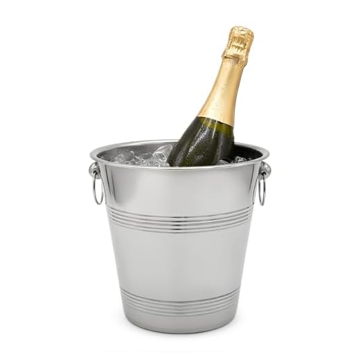 Design Flaschenkühler aus Edelstahl 20,5 cm - Ideal zur Kühlung von Sekt oder Spirituosen