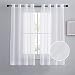 Nicetown Crushed Sheer Window Curtain Panels With Grommet Top (2-Pack, 52 Wide x 63 inch Long, White)