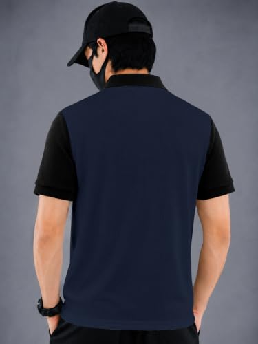 Image of EYEBOGLER Premium Textured Self-Design Half Sleeve Collar Polo T-Shirt for Men || Packs Also Available
