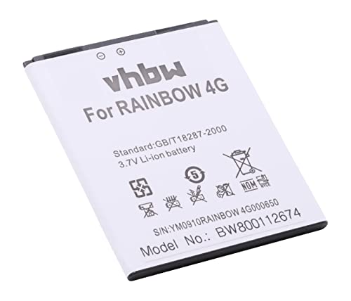 vhbw Batterie Compatible avec Wiko Rainbow 4G, Wax téléphone Portable (2500mAh, 3,7V, Li-ION)