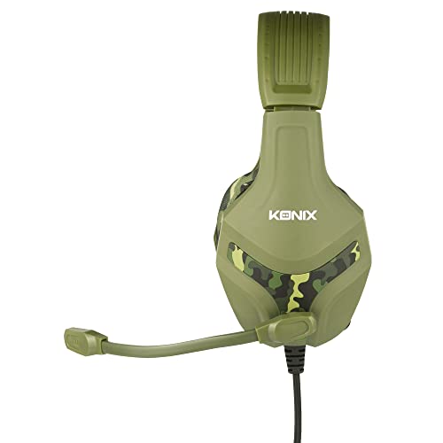 Konix PS-400 Camo Gaming-hoofdtelefoon, PS4, camouflage, compatibel met Xbox One, pc, tablet, smartphone – hoge geluidskwaliteit – gaming headset met microfoon, Nato, normaal - Afbeelding 3