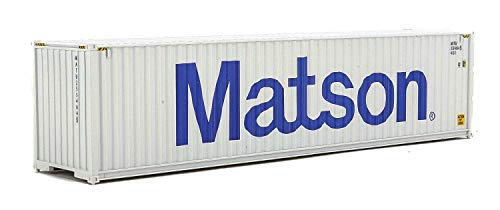 Image of Walthers SceneMaster 40' Hi-Cube Corrugated-Side Container-Matson (Gray, Blue) 949-8263 HO Scale Model Railroad - Freight Model