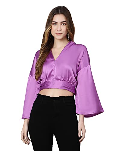 Image of oxolloxo On fire Solid Purple Women Crop top