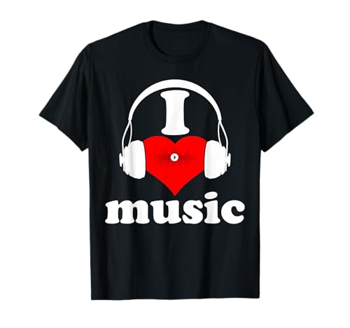 Music Lover Musician Heart I Love Music T-Shirt