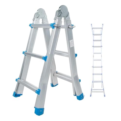 Echelle télescopique de BM TOOLS BMT-4X3-EXT en Aluminium - jusqu'à 2.9 Mètres, Multi-usages Pliable - jusqu'à 150kg - articulée