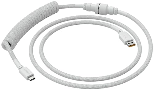 Câble de clavier spiralé GLORIOUS d'une finition premium Ghost White épurée - 2