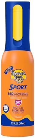 Banana Boat 360 Coverage Sport Sunscreen Mist SPF 50+, 5.5 Fl Oz