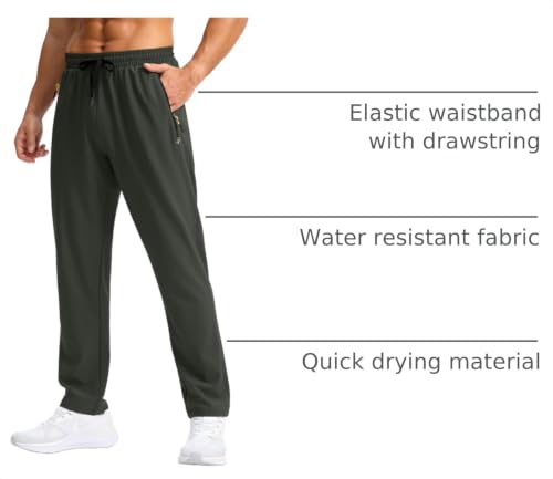 Image of Pudolla Men's Lightweight Hiking Pants Quick Dry Outdoor Sweatpants with Zipper Pockets for Athletic Workout Casual Travel
