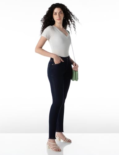 Image of INKD Women's Slim Fit Jeans - Mid-Rise| Stretchable | Enzyme Wash | Classic 5 Pocket Styling | Jeans for Women (Available in Plus Sizes)