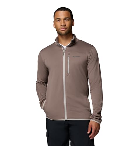 Columbia Essential Hike Grid - Forro polar con cremallera completa para hombre, Hierro/gris pelusa, Small