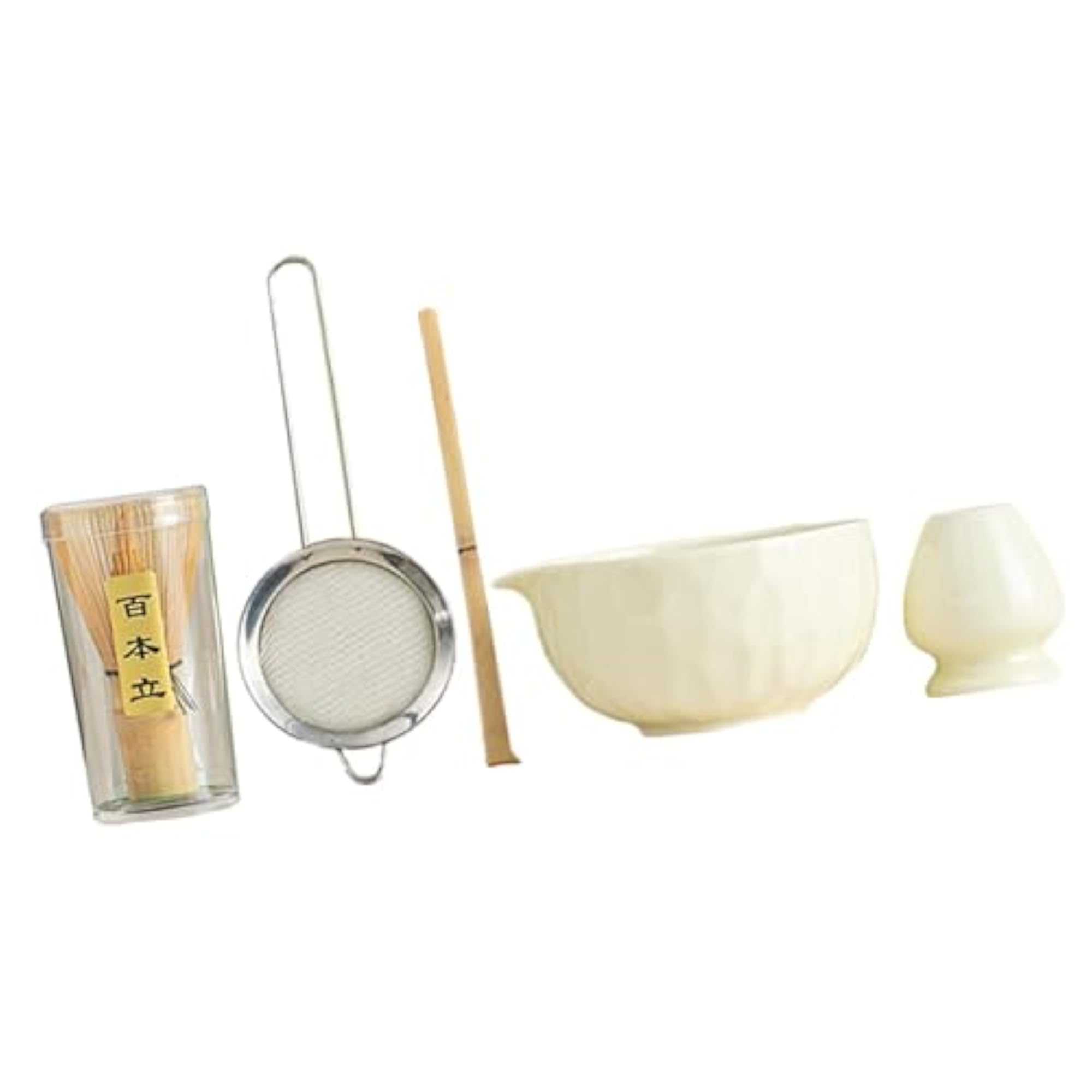5X Matcha Set, Bamboo Spoon Sifter Handcrafted Portable Whisk