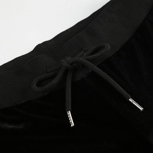 Velvet Rhinestone Star Flare Pants for Women Low Waist Y2K Streetwear Bell Bottoms4