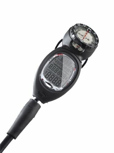 Sherwood Wisdom 3 Air Integrated Scuba Dive Nitrox Computer with Compass and Quick Disconnect (Black Console W/ Compass & QD)