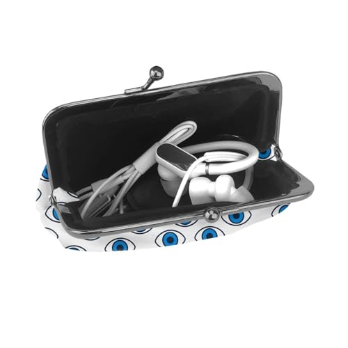 Pu Leather Buckle Coin Purse Evil Eye Teardrops Girls Kiss-Lock Change Purse Wallets4