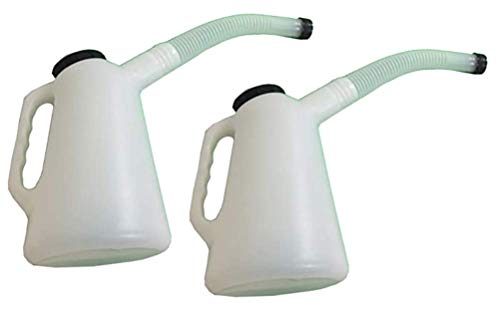 2 pack WheelsNBits® 1000ml Clear Measuring Jug Engine Oil Brake Fluid Fuel Water Container & Spout 1 Litre also suitable for Oil Brake Fluid Anti Freeze Coolant Petrol Diesel 2 stroke