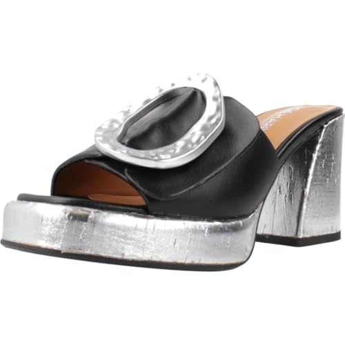Noa Harmon 9666N Noir - Mules au design moderne avec doublure peau