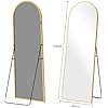 Miroir Sur Pied Pleine Longueur 160x50 Cm - Design Arche Moderne - Cadre Aluminium - Verre Sécurité Trempé