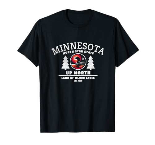 Minnesota - North Star State - Up North with Loon T-Shirt