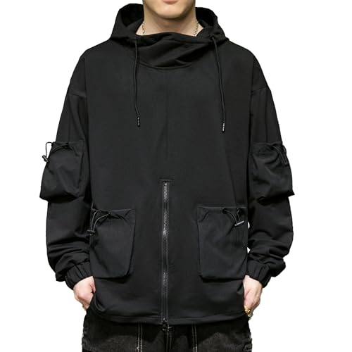 Mens Athletic Hoodies Sport Jackets Slim Fit Drawstring Hooded Outwears Stand Collar Sweatshirts Outdoor Coat