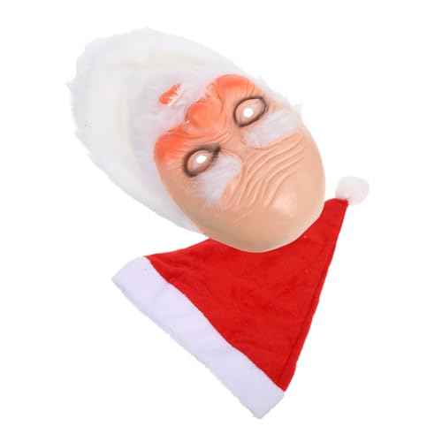 Masque de Noël adulte en latex souple avec barbe blanche