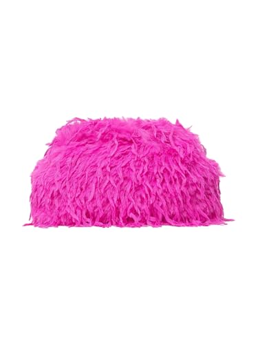 Verdusa Womens Fuzzy Handbags Clutch Purses Y2k Furry Plush Evening Bags Hot Pink One Size