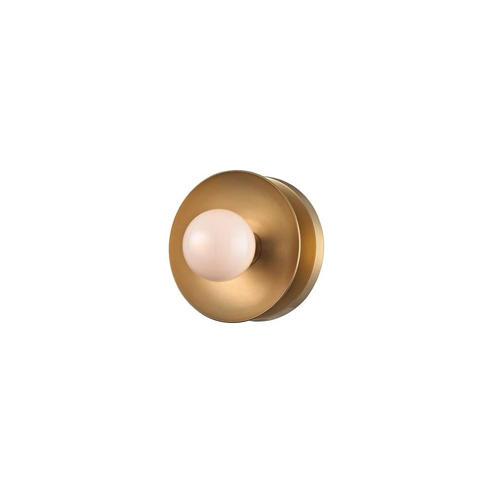 9801-AGB Julien 1-Light LED Bath Bracket - 4.75 Inches Wide by 4.75 Inches High, Aged Brass Finish