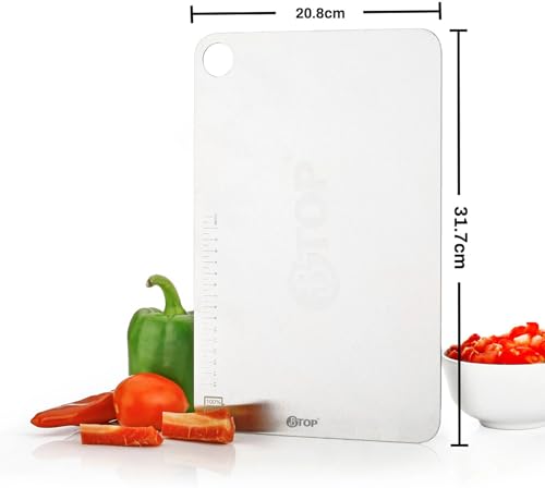 Image of Btop Stainless Steel Chopping Board, Corrosion Resistant, Waterproof, Rust-Proof, Professional Kitchen Equipment (Steel Reguler Size O Chopping Board)