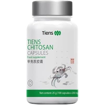 TIENS Chitosan Supplements 250 Mg Polysacccharides Chitin, Chitosan Capsules&amp;#39;, Maintain Normal Blood Cholesterol&amp;#39;, Soluble Fiber Chitosan Capsules 100 Count