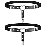 Moon Wood Plus Size Thigh Garter Belt, Adjustable High Elastic Garter Belt, Punk rivet garter